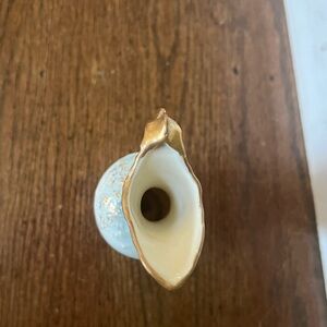 Gold and Cream Ceramic Vase
